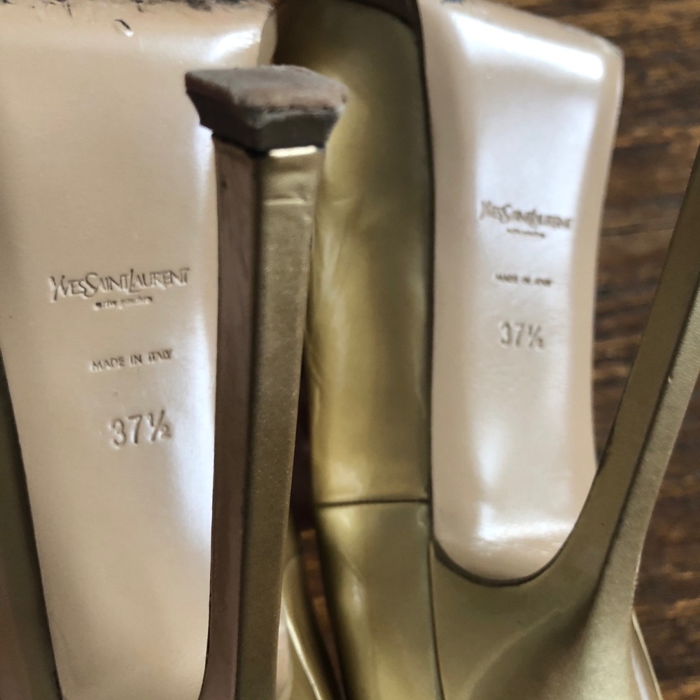 Authentic Gold YSL heels - Picture 2 of 6